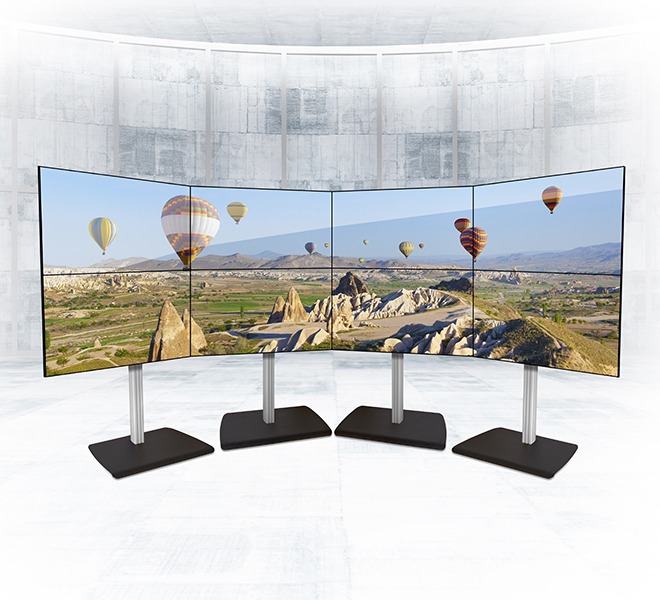 Pied autoportant à base renforcée pour mur d'images courbe B-Tech BT8376, vue 6 Pied autoportant à base renforcée pour mur d'images courbe B-Tech BT8376, vue 6