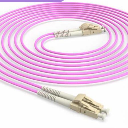 Jarretière optique LC/UPC-LC/UPC OM4 duplex violette 3 m LSZH Briticom, jarretière fibre OM4