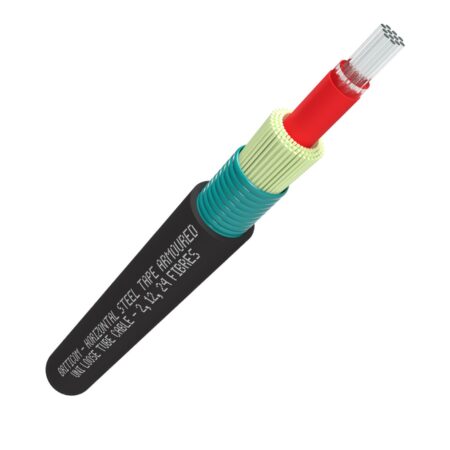 Câble fibre optique OS2 12 fibres armé, tube central PE, touret 4 km Briticom, câble fibre optique monomode